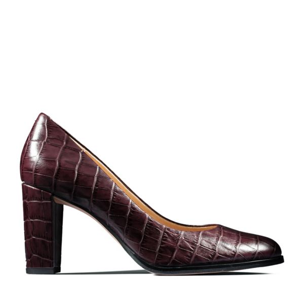 Clarks Womens Kaylin Cara Heels Burgundy | USA-3015792